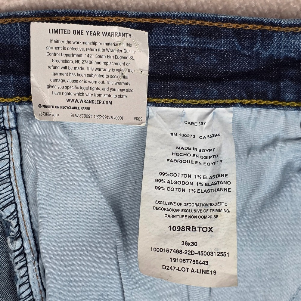 Wrangler Relaxed Boot Men's Jeans 36x30 Blue Rodeo Ranch Hand Western Wear NWT - Picture 11 of 16